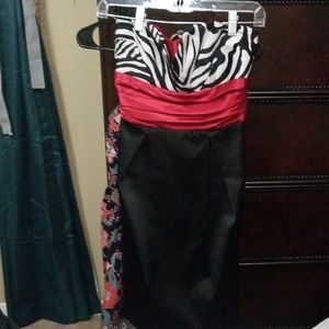 Black zebra mini dress